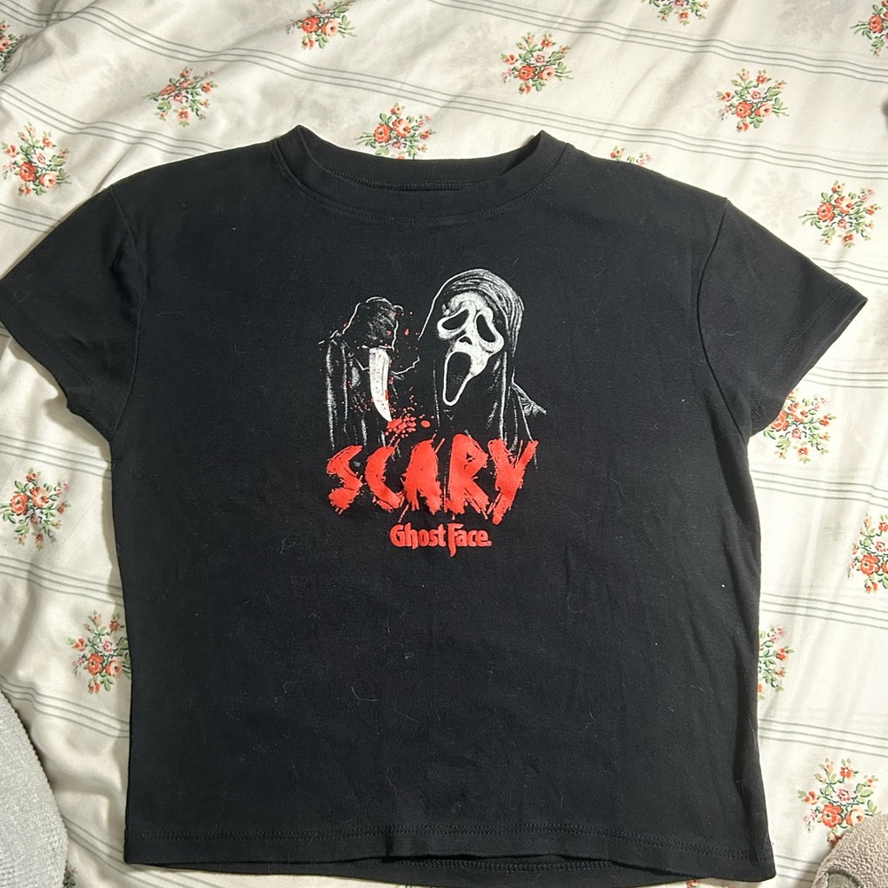 Bioworld Black and Red Scary Ghost Face Kids T-Shirt